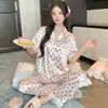 Pijama de Seda Gelada para Mulheres, Manga Curta e Calça Longa de Verão, Roupa de Casa de Alto Padrão, Novo Conjunto de Seda Sintética de Verão para Mulheres, Transfronteiriço