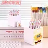 Portalápices de Dibujos Animados Lindo Bob Esponja Caja de Papelería de Escritorio Gran Capacidad Cubo de Almacenamiento para Brochas de Maquillaje de Dormitorio Decoración