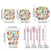 Decoraciones para Fiesta Temática con Estampado de Globos de Colores Platos de Papel Desechables, Servilletas, Vasos de Papel, Juego de Vajilla al por Mayor