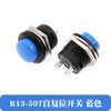 Interruptor de botón R13-507 de 16 mm con reinicio automático, redondo, sin bloqueo automático, interruptor de avance lento, 6 A, 125 V