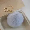 Pingente de bola de pelo de coelho rex sintético de 8cm chaveiro de bola de pelo pingente para roupas bagagem carro acessórios de joias diy