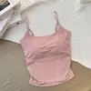 Camisola Sin Costuras de Seda de Hielo para Mujer, Verano, Larga, Ropa Interior Deportiva con Almohadillas en el Pecho y Espalda Bonita, Negra y Blanca, Sexy Top Básico