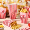 Caja de palomitas de rayas rojas y blancas Caja de snacks para fiesta temática de carnaval y circo Caja de embalaje de dulces para cumpleaños infantil