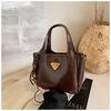 Bolsa de Cesta de Verduras Portátil Retro de Otoño e Invierno Transfronteriza para Mujer 2024 Nueva Bolso Cubo de Gama Alta Bolso de Hombro Cruzado Versátil