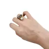 MPR065 anillo de mujer con diseño envolvente de cuarzo perlado brillante de lujo personalizado 18K joyería simple versátil