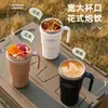Nueva Taza Termo con Asa para Niñas, Oficina, Gran Capacidad, Portátil, Doble Pajita para Beber, Taza para Hielo Bullet para Exteriores, Taza para Coche