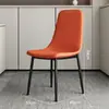 Silla de Comedor Minimalista de Lujo Nórdico para el Hogar con Cojín y Respaldo de Cuero, Silla de Comedor Minimalista Moderna, Silla de Hotel