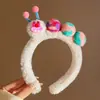 Diadema de Felpa con Estampado de Leopardo Rosa y Moño de Gatito para Mujer, Diadema Linda Versátil para Lavarse la Cara, Pasador, Tocado de Corona Alta