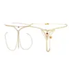Cadena de Rubí Redondo Sexy Europea y Americana para Ropa Interior Femenina Cadena Corporal Sexy de Diamante Completo Moda Estilo Discoteca Cadena Corporal de Pedrería traje Mujeres