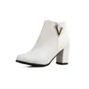 Botas de Caballero Botines Strass Nuevas 33 Botas Martin Gruesas Botas Europeas y Americanas 202452 Botas de Tacón Alto Mujer Comercio Exterior Blanco