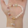 Pulsera de perlas naturales de agua dulce pulsera de cristal diseño de nicho ins nueva pulsera pequeña fresca al por mayor