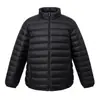 Chaqueta Corta Ligera de Algodón para Hombres de Edad Media Otoño e Invierno Cuello Alto Acolchado Horizontal Cremallera para Viajes Cotidianos Ropa Cálida de Algodón