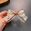 Pinza para el pelo con lazo de encaje y lazo, elegante pinza lateral para niña, pinza para la cabeza, accesorios para el cabello de boutique