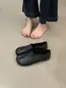 Zapatos Planos de Pezuña de Cerdo con Dedos Separados para Mujer, Temporada Primavera y Otoño 2026, Zapatos Negros de Cuero sin Cordones