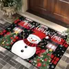 Nueva Alfombrilla Decorativa Navideña para Suelo Entrada Antideslizante Terciopelo de Cristal Absorción de Agua Felpudo Pasillo Decoración Exterior Felpudo para Puerta