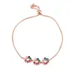 Suministro directo de fábrica moda europea y americana nuevo exquisito color circón pulsera de hilo femenina color cristal pulsera accesorios