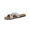 Chinelos Casuais Preguiçosos de Verão Sandálias Planas Estilo Novo Retrô Calçados de Praia Slip-On Chinelos de Uma Tira para Mulheres 2026