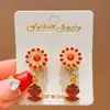 Pinzas para Orejas de Pony de Año Nuevo para Niños Sin Perforación Dibujos Animados Lindas Rojas Joyería para Niñas Sin Perforación Accesorios para Orejas No Dañinos