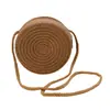 Directamente del fabricante: Monedero de Playa para Niños, Bolso Redondo Tejido de Paja, Bolso Pequeño Plano Cruzado al Hombro de Cuerda de Algodón