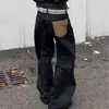 Jeans de Mezclilla Cruda Baggy Estilo Retro Americano para Hombres y Mujeres, Pantalones Largos Casuales Sueltos de Pierna Ancha con Caída, Pantalones de Pierna Recta