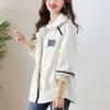 Chaqueta de trabajo informal de alta gama de estilo coreano para mujer, abrigo holgado adelgazante de longitud media con cordón ajustable, otoño 2024