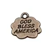 16X15mm 1.73g Color Bronce Antiguo Exportación Más Vendido Colgante God Bless America