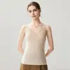 Encaje otoño e invierno nueva colección: ropa interior moderna, de color liso, amigable con la piel y cómoda para el uso diario, con un sencillo top tipo camisola de punto para mujer
