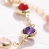 Comercio Electrónico Transfronterizo al por Mayor Pulsera de Cristal para Mujer 14K Retención de Color Fuerte Cuentas de Colores Versión Exquisita de Ins Pulsera de Caramelo Arcoíris Mejor Amiga