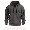 Sudadera con capucha y cinta para hombre Primavera y Otoño 2024, Jersey con múltiples bolsillos, Chaqueta de punto casual de moda para hombre
