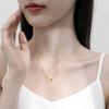 Collar de plata esterlina S925 rueda de la fortuna círculo flor hueco mariposa nicho femenino versátil alta gama cadena clavícula joyería