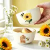 Venta al por mayor de Comercio Exterior Cerámica Abeja, Gnomo, Girasol Serie de Relieve Juego de Vajilla, Tazones, Platos, Platos para Mantequilla, Exclusivamente para Ventas Transfronterizas