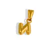 DIY transfronteiriço mini bolha 26 pingentes de letra inglesa aço inoxidável banhado a ouro 18K acessórios de colar atacado