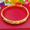 Pulseira feminina dupla Bo Longfeng banhada a ouro latão push-pull folheada a ouro imitação joias de casamento entidade fornecimento e-commerce