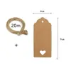Amazon Comercio Exterior Transfronterizo Color Vaca Blanco Negro Tarjeta de Papel Hueca en Forma de Corazón Etiqueta Colgante con Cuerda de Cáñamo
