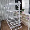 Carrinho de Tecido Dupla Face, Rack de Tecido, Carrinho de Giro de Tecido de Malha para Fábrica de Vestuário, Rack de Peças de Corte, Carrinho de Empurrar, Rack de Exposição de Produto Acabado