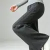 Pantalones de mujer hechos a medida no ajustados en las piernas pantalones acampanados algodón modal cintura elástica bolsillos traseros vienen con fotos y muestras etiqueta privada