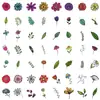 50 adesivos de grafite de flores fofas copo de água celular adesivos decorativos à prova d'água flores criativas adesivos de conta de mão atacado