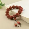 Xizang King Kong Bodhi Wen Pulseira de Contas Sementes de Bodhi Naturais 20mm Rosário de Contas de Buda Pulseira Estilo Nacional Barraca Atacado Masculino