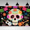 Diademuertos Tela de Fondo del Día de Muertos de Nuevo México Decoración de Calavera Pancarta de Fiesta Artículos de Fiesta