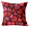 Funda de Almohada Roja Transfronteriza para el Día de San Valentín con Letras y Corazones, Almohada Festiva, Cojín para Cabecera, Cojín para Sofá, Dormitorio, Sala de Estar