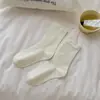 Meias 100% Algodão para Mulheres, Meias de Meia-Panturrilha com Listras e Bolinhas para Primavera e Verão, Meias Largas Estilo JK Japonês, Algodão Penteado com Renda Estilo Coreano para Maternidade