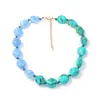 Colar Geométrico Colorido Múltiplas Cores com Miçangas Exageradas para Mulheres - Design Minimalista de Moda com Personalidade, Cruzamento de Fronteiras, Casual, Versátil