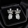 Xuping Joias Liga de Cobre Liga de Cobre Banho de Ouro Branco Brincos Design Versátil Leve Luxo para Mulheres Venda por Atacado