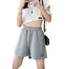 Shorts Deportivos de Waffle para Mujer, Nuevo Estilo Coreano de Verano, Holgados de Cintura Alta, Pantalones Cortos Anchos para el Hogar, para Usar Afuera, Venta al por Mayor