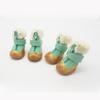 Zapatos para perro de franela gelatina Pu borde crudo suela de goma zapatos cálidos para mascotas otoño e invierno que Zapatos para perro oso peluche suministros para mascotas