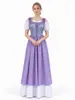 Conjunto de duas peças de vestido colete jacquard retrô medieval para mulheres, fantasia estilo pastoral para chás, traje de performance de princesa