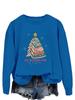 Todo reservado para cartas de Navidad diversión en stock suéter casual de cuello redondo estampado europeo y americano al por mayor