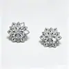 Brincos de Prata 925 Esterlina, Brincos Elegantes de Flor com Zircônia, Joias Coreanas de Prata Esterlina, Joias Exageradas Femininas, Brincos Versáteis