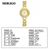 Relógio da Marca Mokago Caixa Simples de Cobre Pulseira Redemoinho Relógio à Prova d'Água para o Dia a Dia Alto Valor Mostrador Madrepérola Quartzo Relógio Feminino