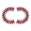 Moda europeia e americana brincos exagerados em forma de C simples luxo leve diamante de vidro de alta qualidade brincos Super Flash brincos novos atacado